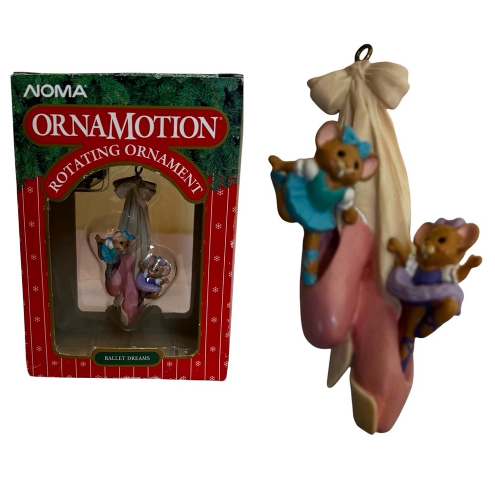 NOMA Vintage 1995 Ballet Dreams Mice Ornamotion Rotating Ornament Christmas Tree
